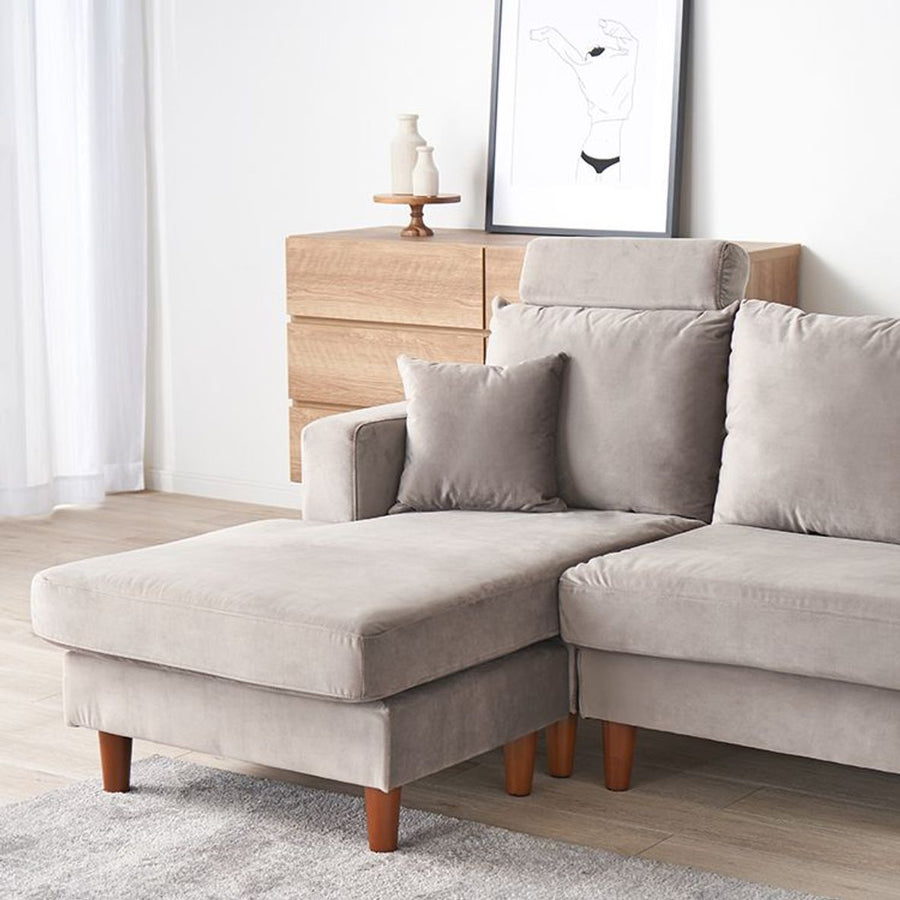 Velvet-like 3-seater couch sofa High-back sofa