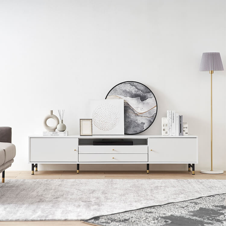 TV stand white x gold