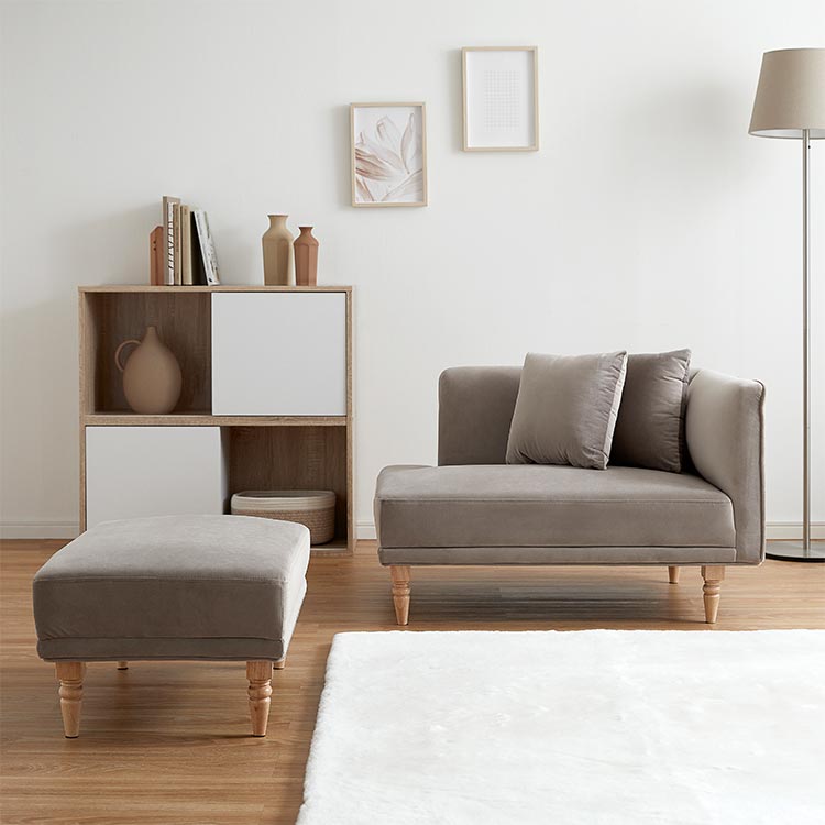 Compact size couch sofa with velvet finish
