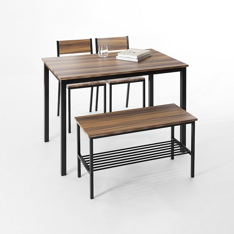 Dining table Dining table set Woodgrain Chair Bench Compact 4-seater