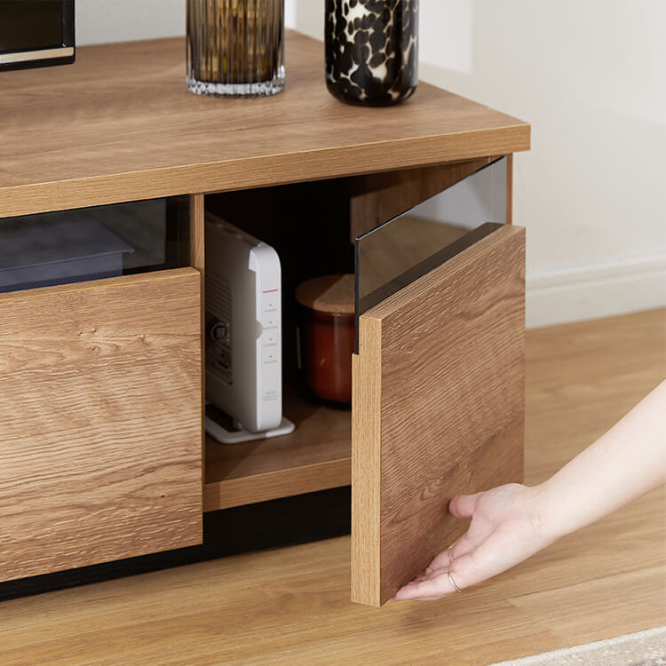 Japanese-made wooden TV stand with stone pattern [width 240]