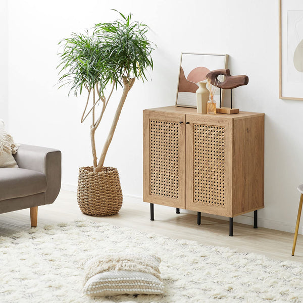 Rattan style cabinet living room storage