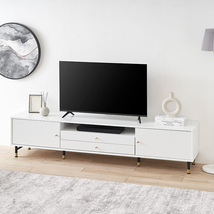 TV stand white x gold