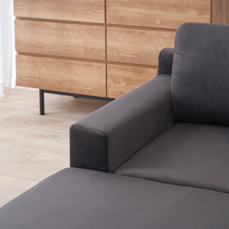 Velvet-like couch sofa, dark grey