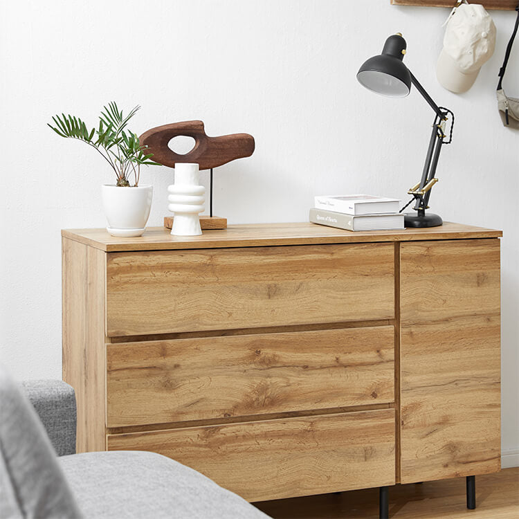 Wood grain chest cabinet