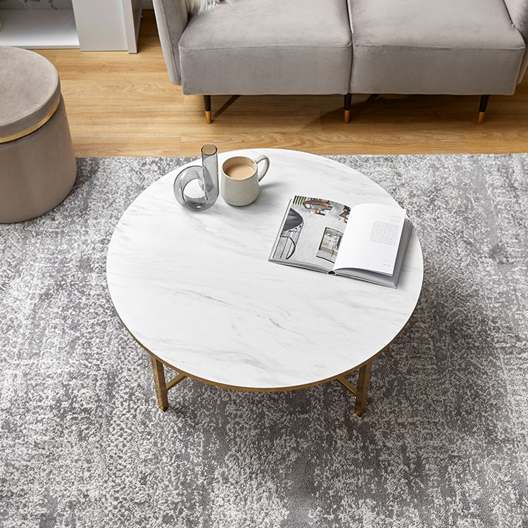 大理石調リビングテーブル 丸テーブル