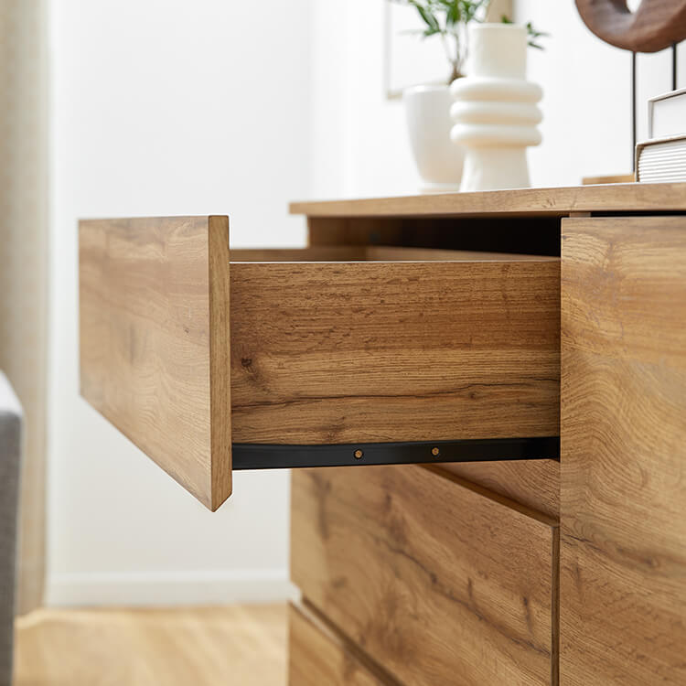 Wood grain chest cabinet