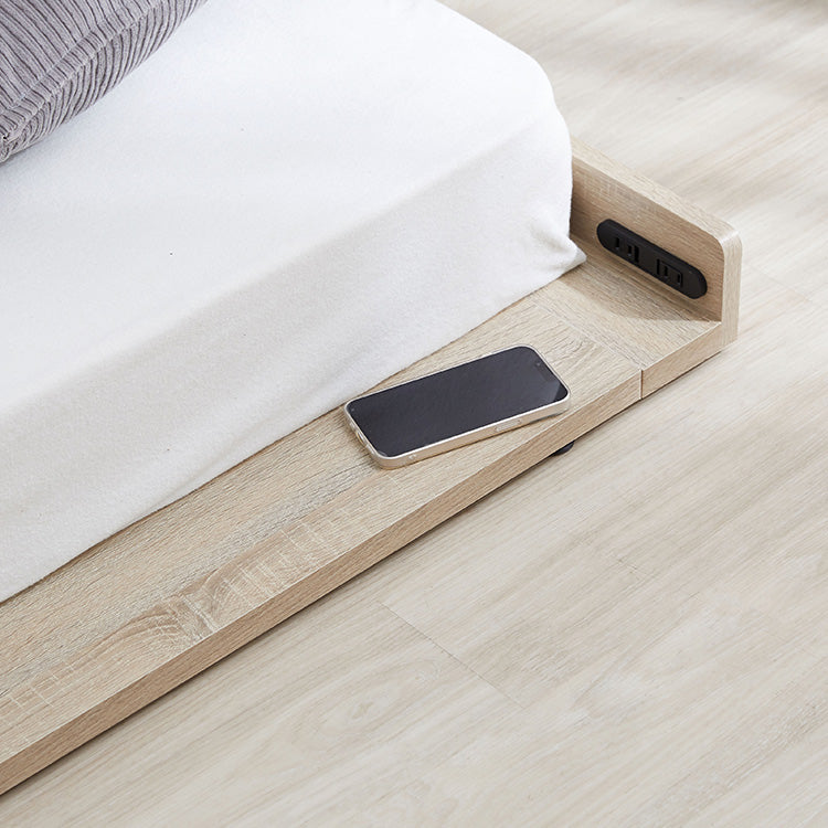 Low bed with power outlet tap storage Slatted bed [D]