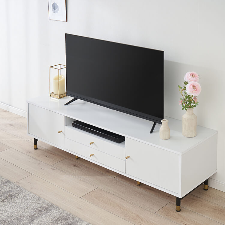 White and gold TV stand