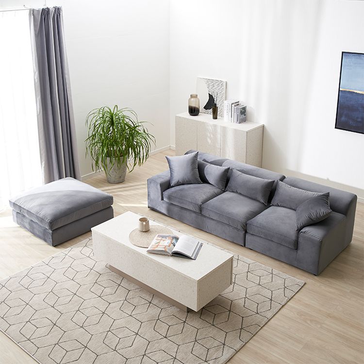 Velvet-like 3-seater couch sofa Low sofa
