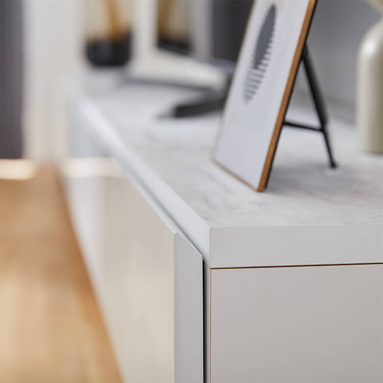 テレビ台 日本製 ローテレビ台 収納付 スチール脚 大理石柄 大理石家具