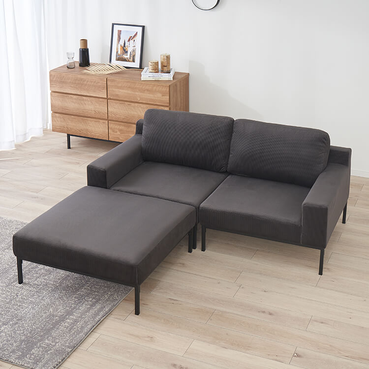 Velvet-like couch sofa, dark grey