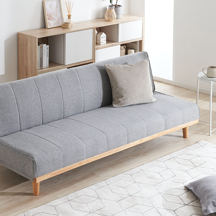 Sofa bed, reclining, 2-seater, low sofa, single, gray, compact, foldable, one-room, low sofa bed