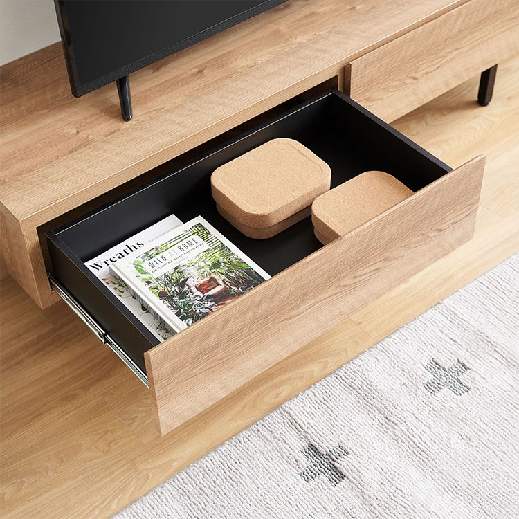 Japanese-made low TV stand with wooden legs