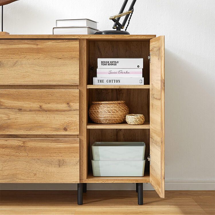 Wood grain chest cabinet