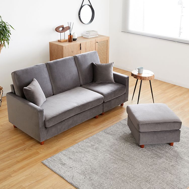 Velvet-like 3-seater couch