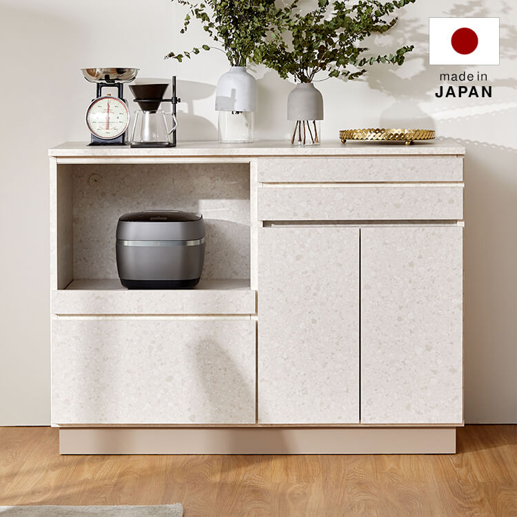 テラゾー柄 キッチンカウンター キッチン収納
