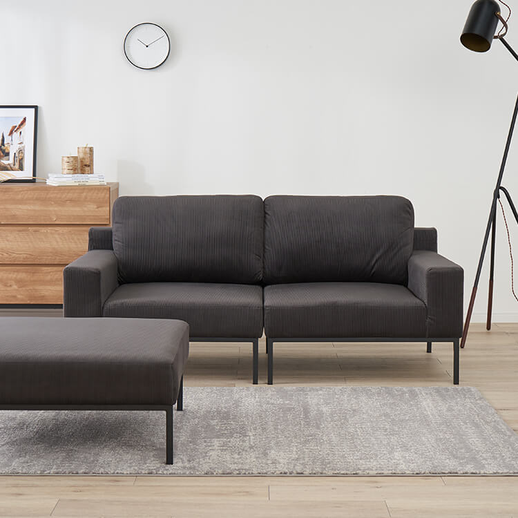 Velvet-like couch sofa, dark grey