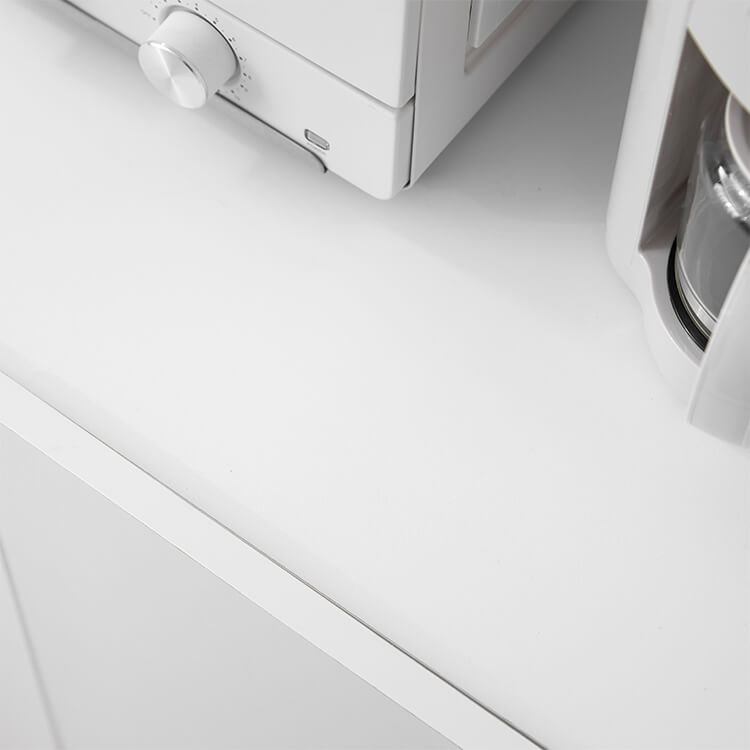 A cupboard perfect for storing things above trash cans