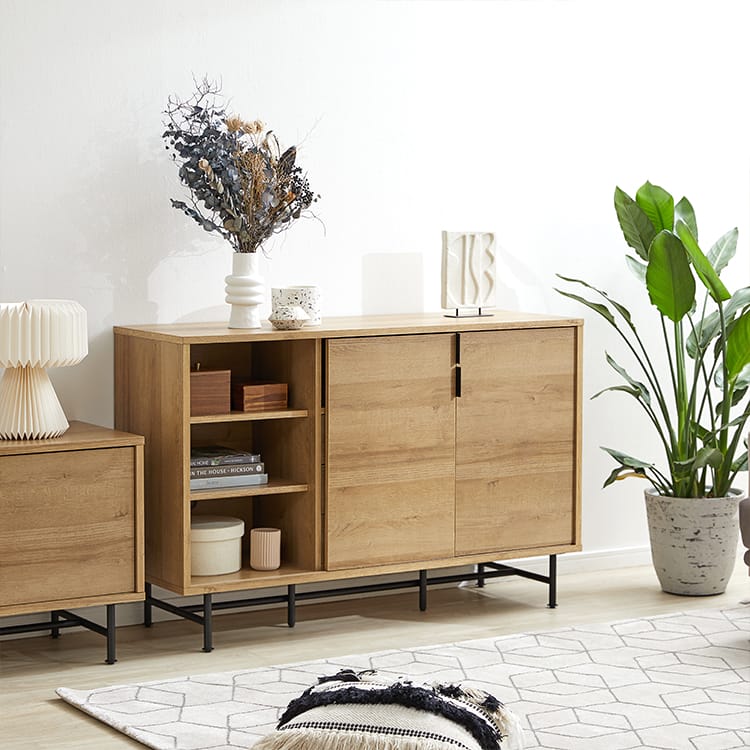 Cabinet Storage Shelf Wooden 3 Tier Open Rack