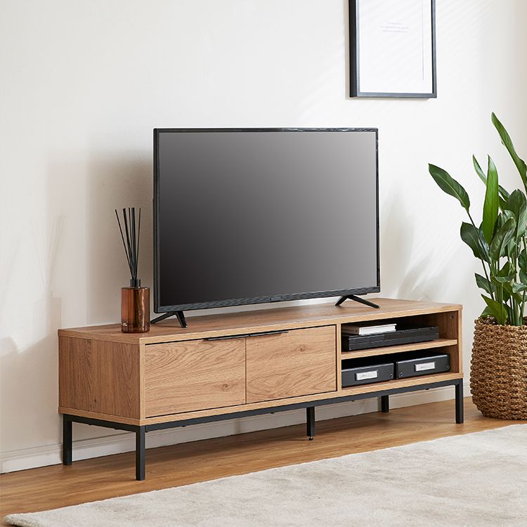 Wood grain TV stand, natural