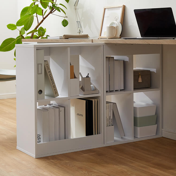 ツインデスク 2人用学習机 組み換え自由 木目調