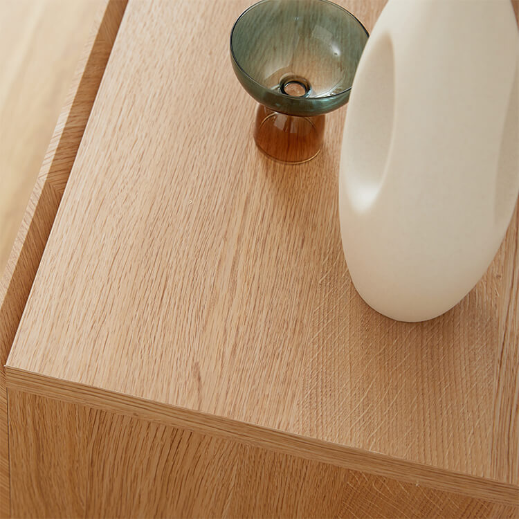 Wooden TV stand, herringbone pattern, made in Japan