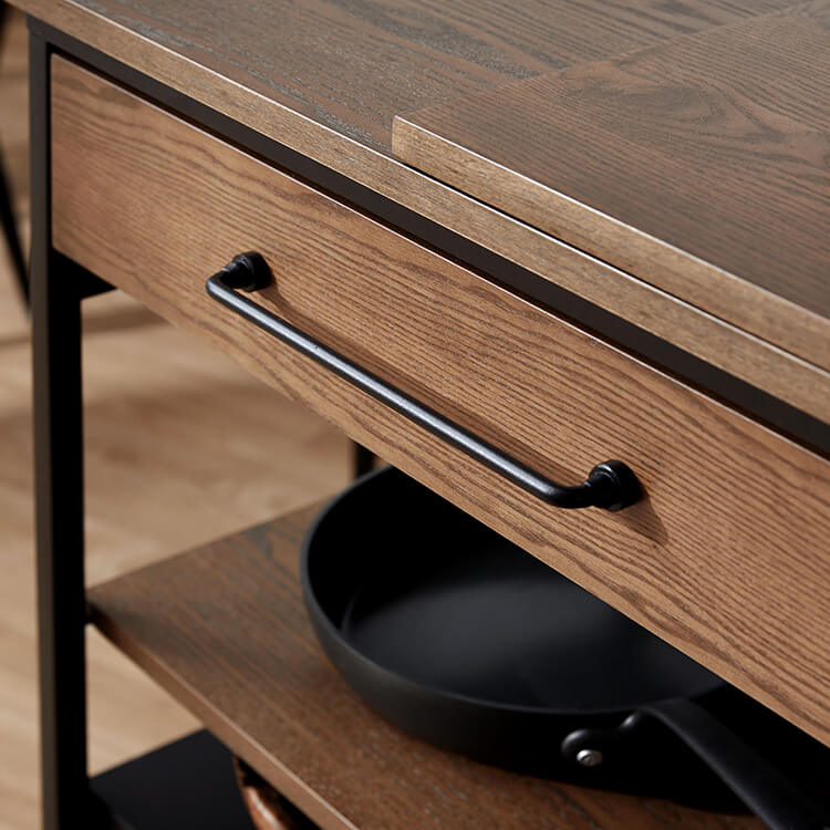 伸縮式キッチンカウンター 木目調