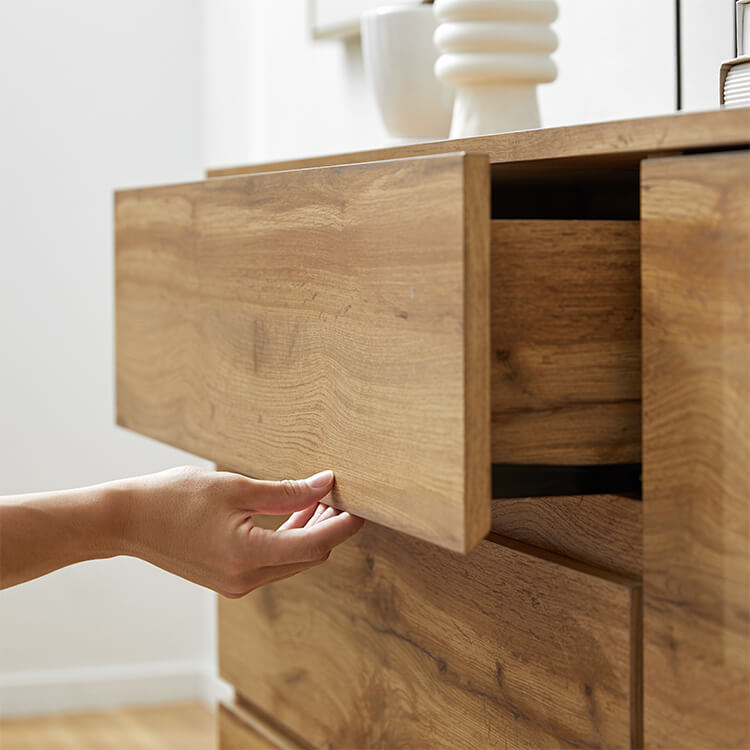 Wood grain chest cabinet