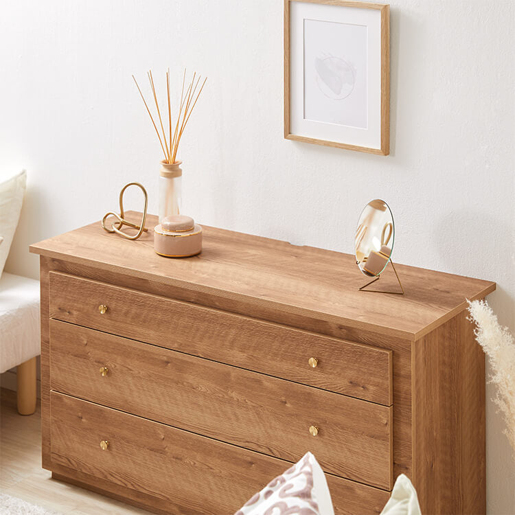 Chest of drawers Living room storage Wooden 3-drawer Clothes chest Low type Made in Japan