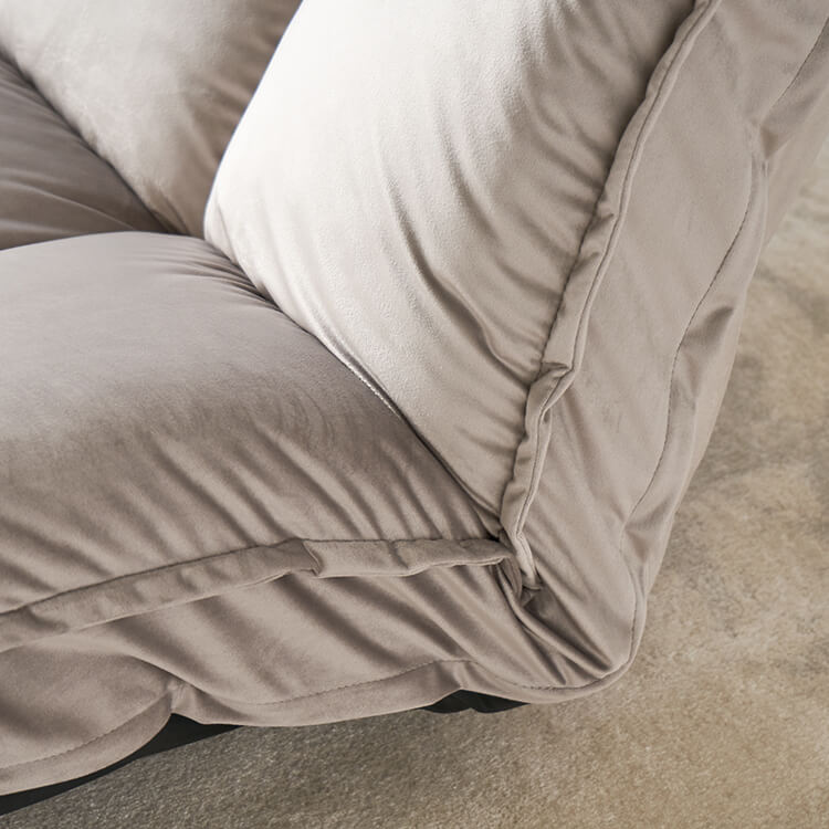 Velvet-like 2-seater reclining sofa