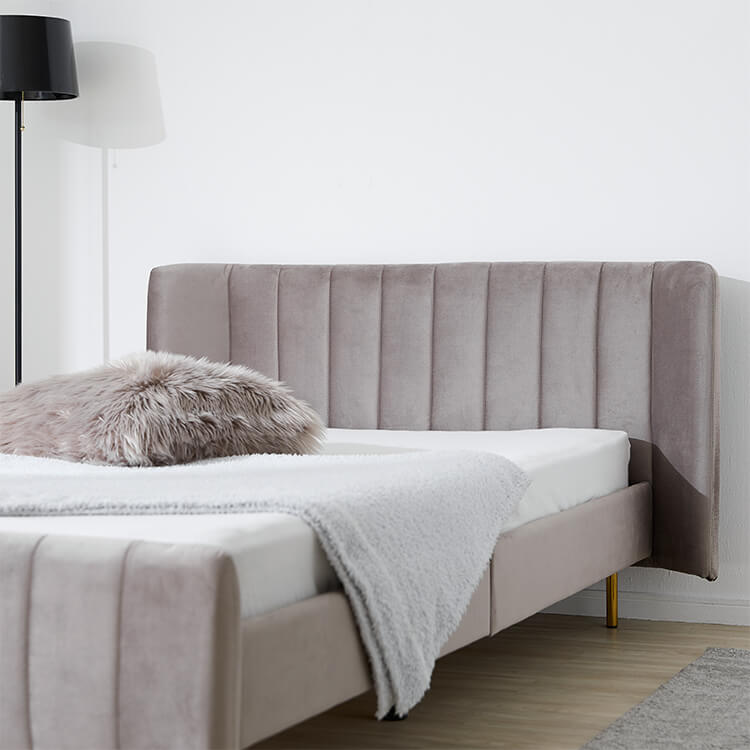 Velvet-like fabric bed frame [S]