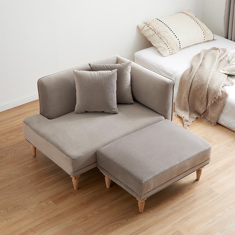 Compact size couch sofa with velvet finish