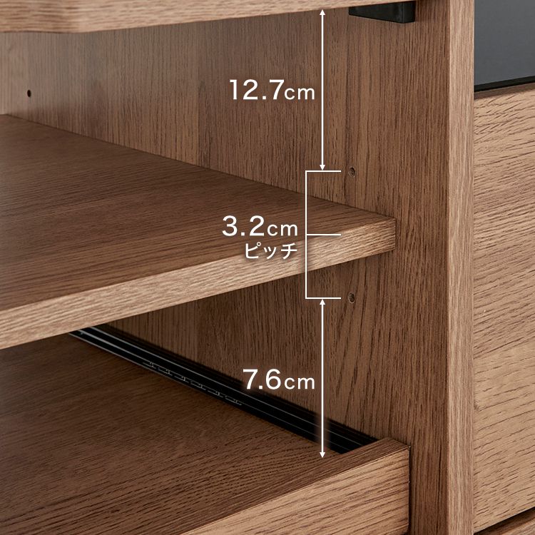 Wood grain TV stand with large storage capacity