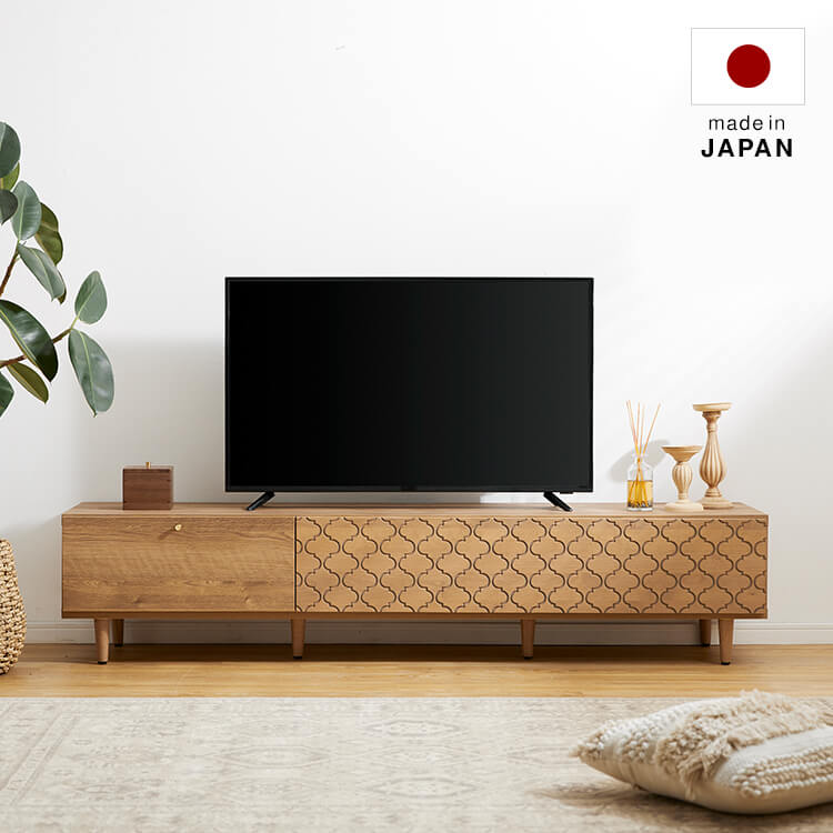 Moroccan pattern TV stand, wooden, made in Japan