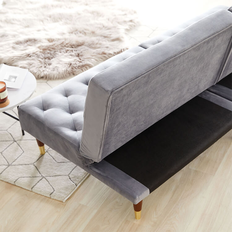 Sofa bed, velvet-like, reclining, cute and mature