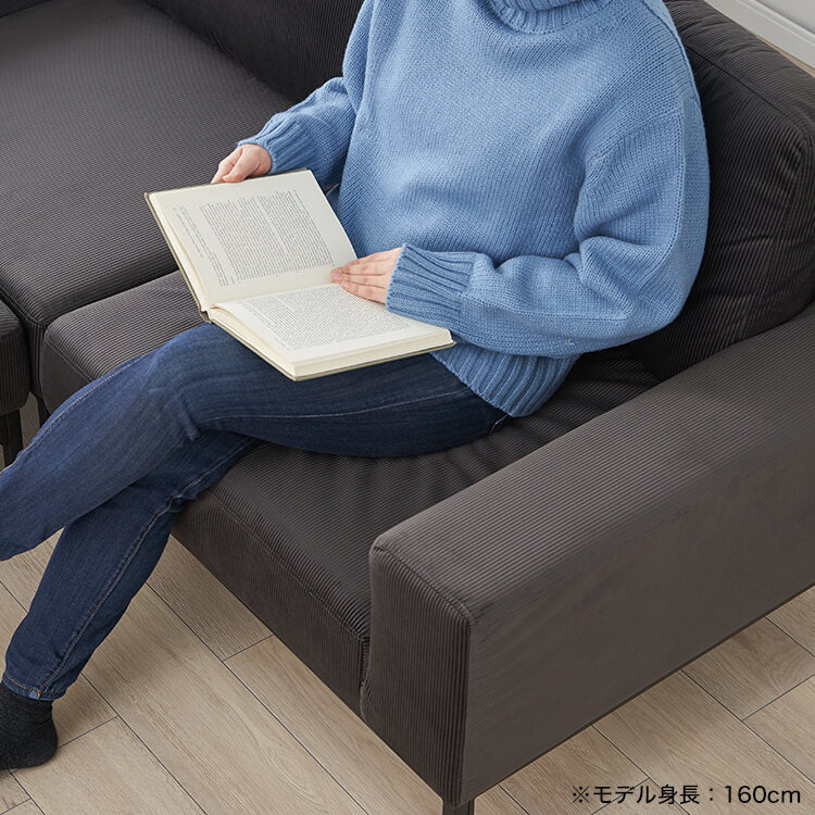 Velvet-like couch sofa, dark grey