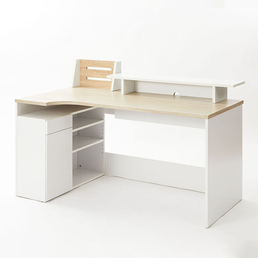Computer desk, L-shaped desk, with drawer, office desk, with storage