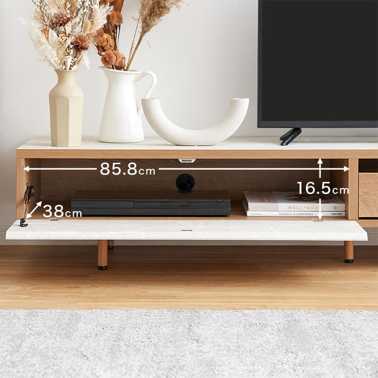 Stylish stone-like TV stand