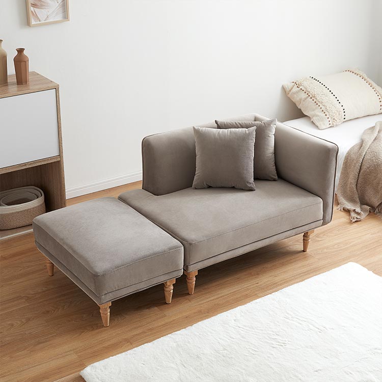 Compact size couch sofa with velvet finish