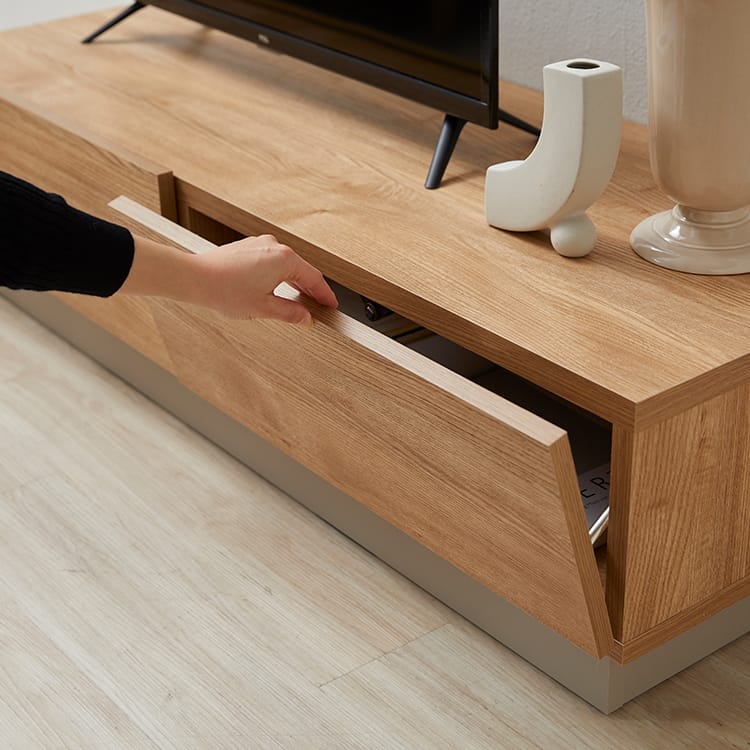 Wooden TV stand, made in Japan, 2 doors