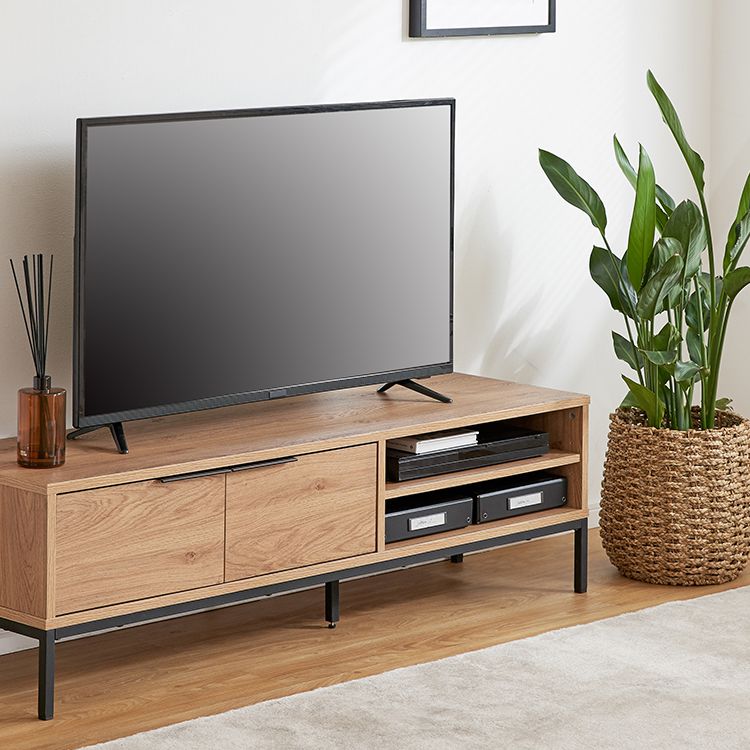 Wood grain TV stand, natural