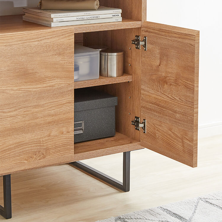 Stylish wooden cabinet with steel legs