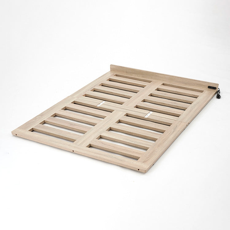 Low bed with power outlet tap storage Slatted bed [D]