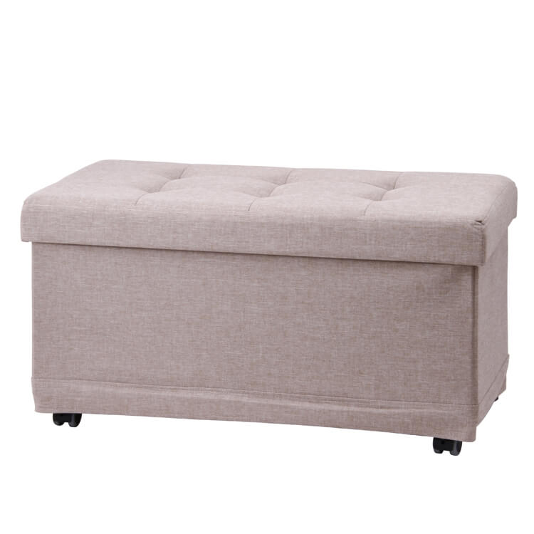 Bench storage, folding, beige/charcoal
