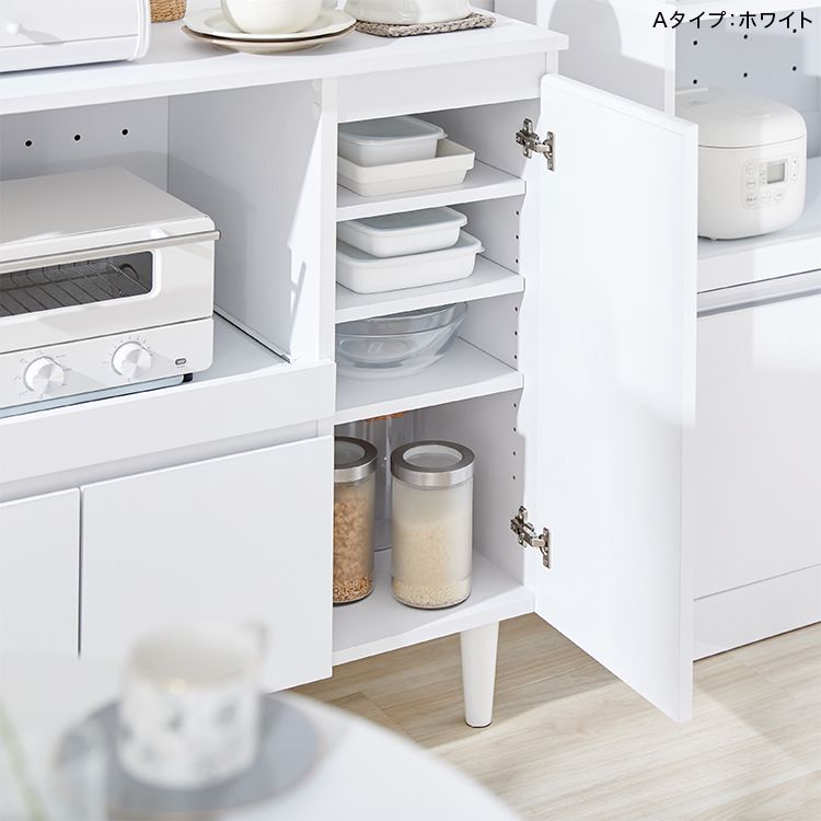 Kitchen counter, cupboard, sliding shelf/drawer storage, Scandinavian style, 2 types to choose from