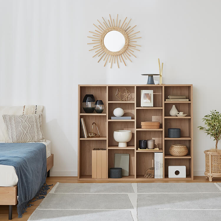 本棚 2個セット スリム 薄型 大容量 省スペース 収納 収納棚 オープンラック 収納ボックス 木目調