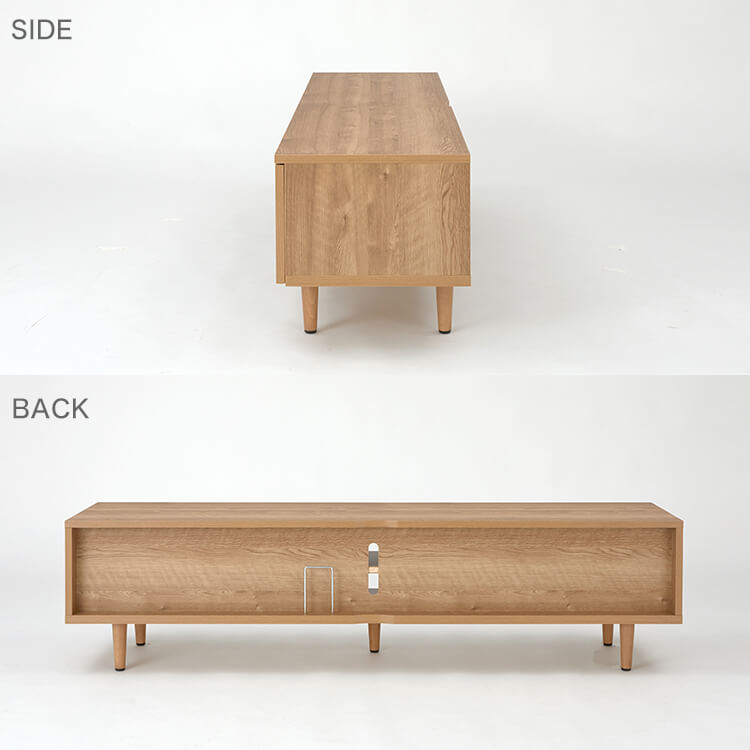 Wood-grain TV stand, brass, wooden legs, made in Japan [width 180]