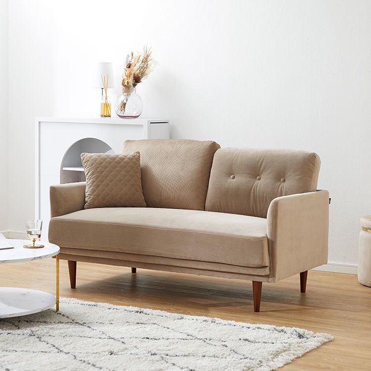Velvet two-seater sofa