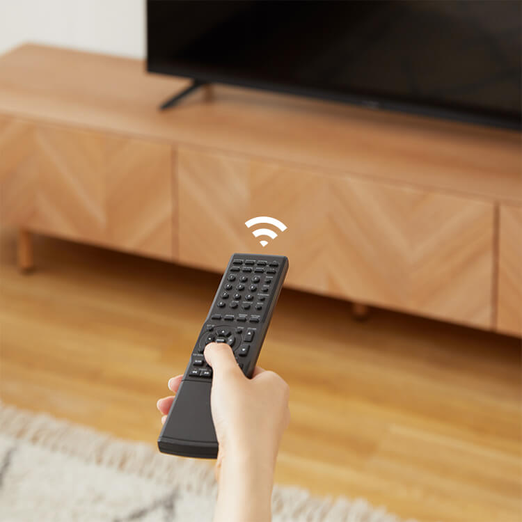 Wooden TV stand, herringbone pattern, made in Japan
